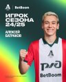 Алексей Батраков — лучший игрок «Локомотива» в сезоне 2024/25